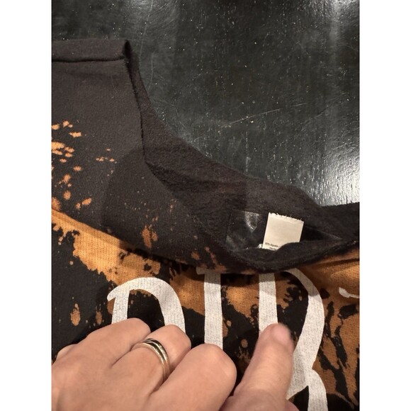 Womens Tie-Dye Punk Hippie Festival Distressed Retro sweatshirt wide neck L/XL - Picture 2 of 3